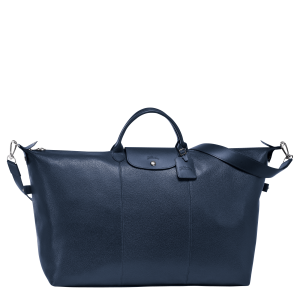 Le Foulonné L Travel bag Navy – Leather
