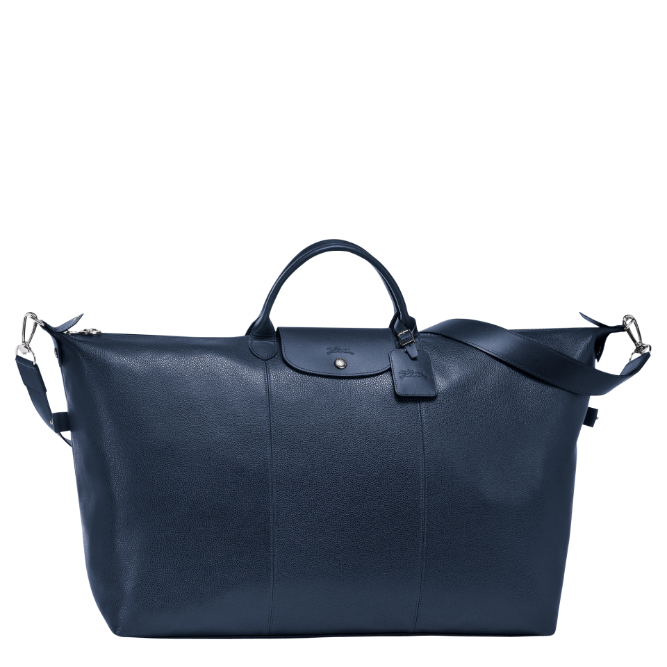 Le Foulonné L Travel bag Navy - Leather