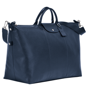 Le Foulonné L Travel bag Navy – Leather
