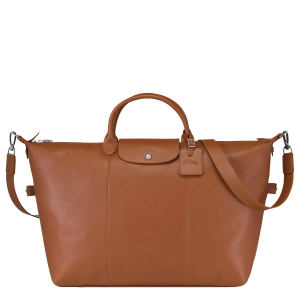 Le Foulonné L Travel bag Caramel – Leather