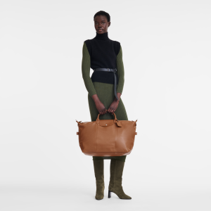 Le Foulonné L Travel bag Caramel – Leather