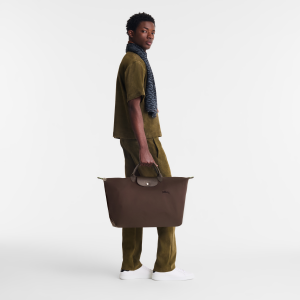 Le Pliage Green L Travel bag Mocha – Recycled canvas