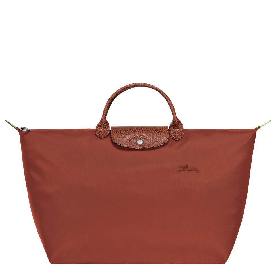 Le Pliage Green L Travel bag Chestnut - Recycled canvas