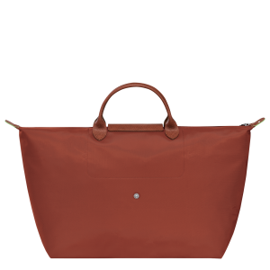 Le Pliage Green L Travel bag Chestnut – Recycled canvas