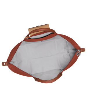 Le Pliage Green L Travel bag Chestnut – Recycled canvas