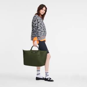 Le Pliage Green L Travel bag Forest – Recycled canvas