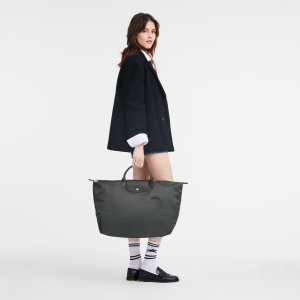 Le Pliage Green L Travel bag Graphite – Recycled canvas