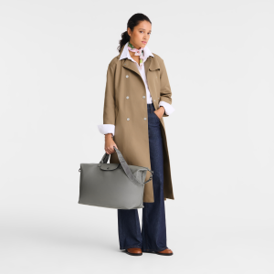 Le Pliage Xtra L Travel bag Turtledove – Leather