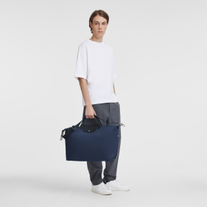 Le Pliage Energy L Travel bag Navy – Recycled canvas