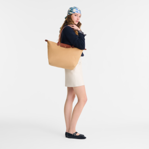 Le Pliage Original L Tote bag Fawn – Recycled canvas