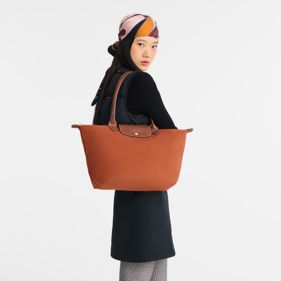 Le Pliage Original L Tote bag Brick - Recycled canvas