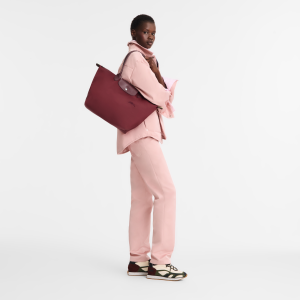 Le Pliage Green L Tote bag Pomegranate – Recycled canvas