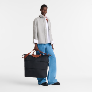 Le Pliage Original Travel bag expandable Black – Recycled canvas