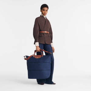 Le Pliage Original Travel bag expandable Navy – Recycled canvas