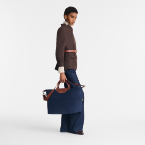Le Pliage Original Travel bag expandable Navy – Recycled canvas