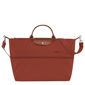 Le Pliage Green Travel bag expandable Chestnut – Recycled canvas