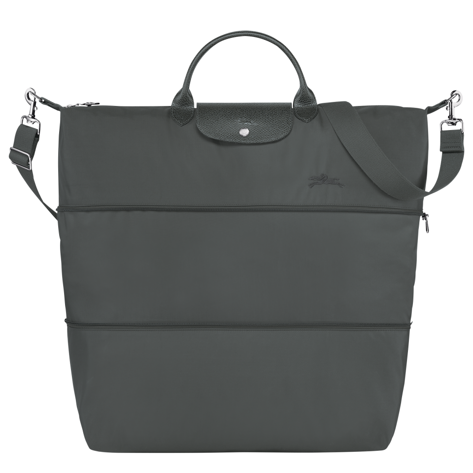 Le Pliage Green Travel bag expandable Graphite - Recycled canvas