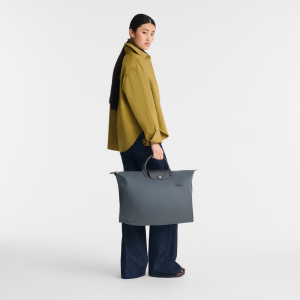 Le Pliage Green Travel bag expandable Graphite – Recycled canvas