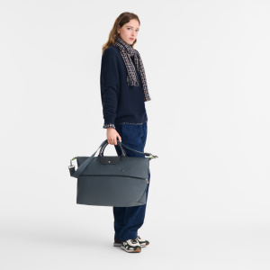Le Pliage Green Travel bag expandable Graphite – Recycled canvas