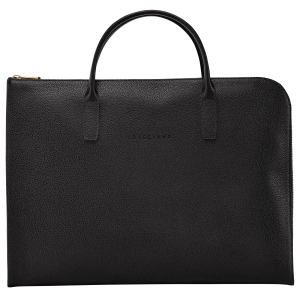 Le Foulonné S Briefcase Black – Leather
