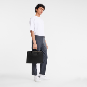 Le Foulonné S Briefcase Black – Leather