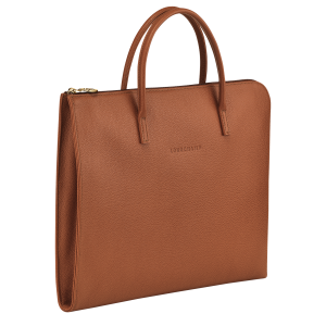 Le Foulonné S Briefcase Caramel – Leather