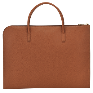 Le Foulonné S Briefcase Caramel – Leather