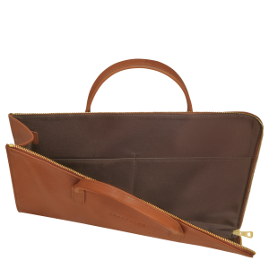 Le Foulonné S Briefcase Caramel – Leather