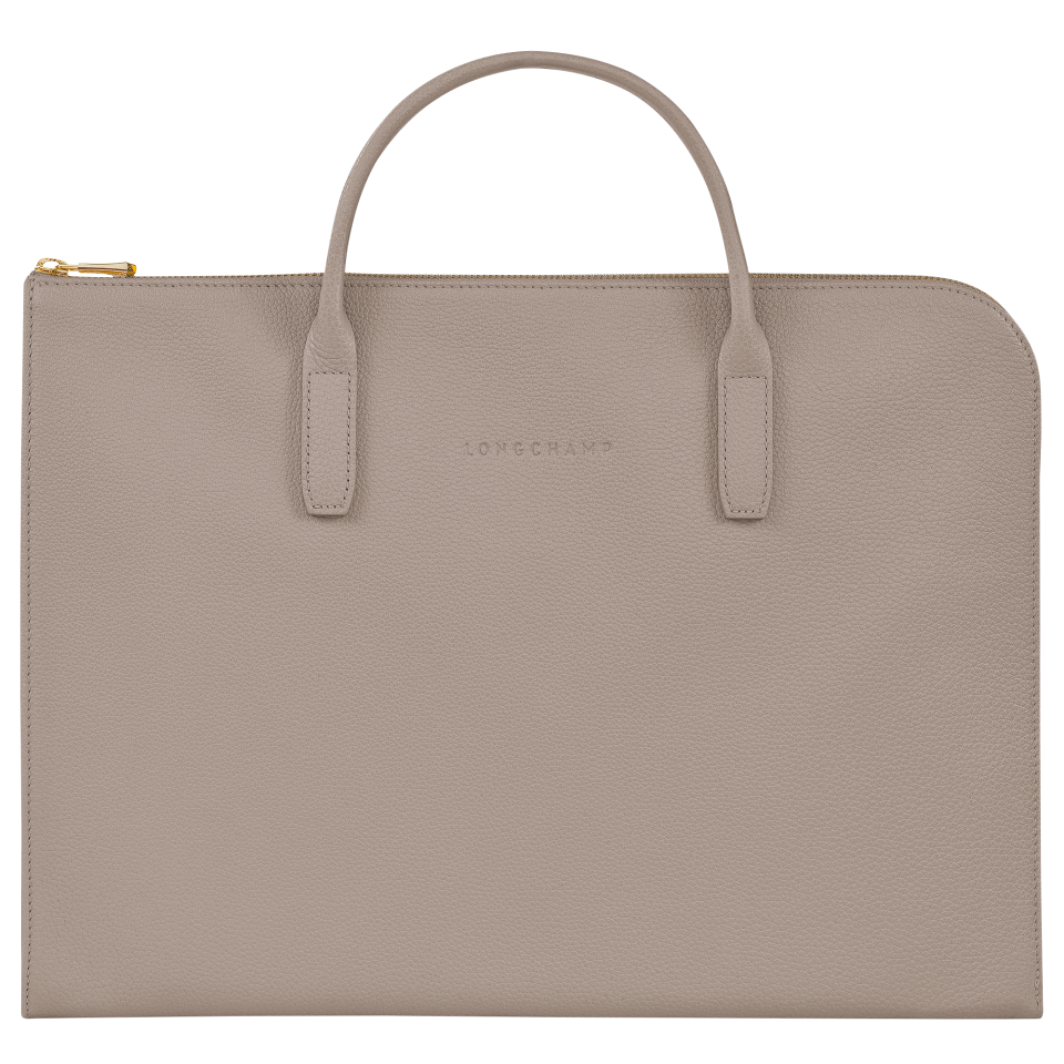 Le Foulonné S Briefcase Turtledove - Leather