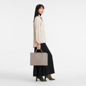 Le Foulonné S Briefcase Turtledove – Leather