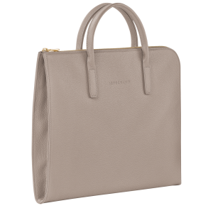 Le Foulonné S Briefcase Turtledove – Leather