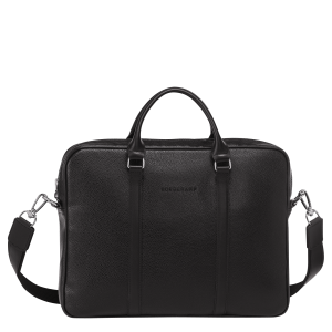 Le Foulonné XS Briefcase Black – Leather