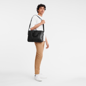 Le Foulonné XS Briefcase Black – Leather