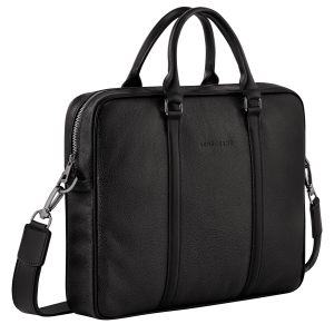 Le Foulonné XS Briefcase Black – Leather