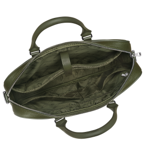Le Foulonné XS Briefcase Khaki – Leather