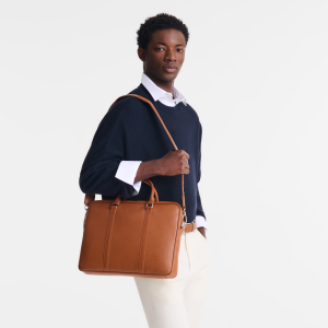 Le Foulonné XS Briefcase Caramel – Leather