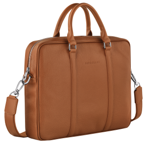 Le Foulonné XS Briefcase Caramel – Leather