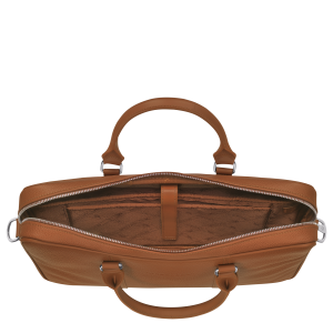 Le Foulonné XS Briefcase Caramel – Leather