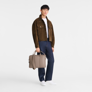 Le Foulonné XS Briefcase Turtledove – Leather