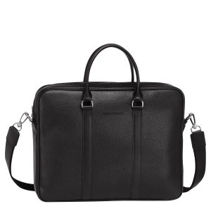 Le Foulonné S Briefcase Black – Leather