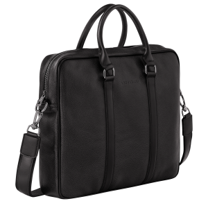 Le Foulonné S Briefcase Black – Leather