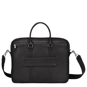 Le Foulonné S Briefcase Black – Leather