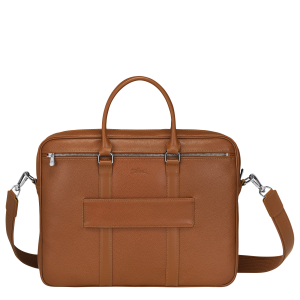Le Foulonné S Briefcase Caramel – Leather