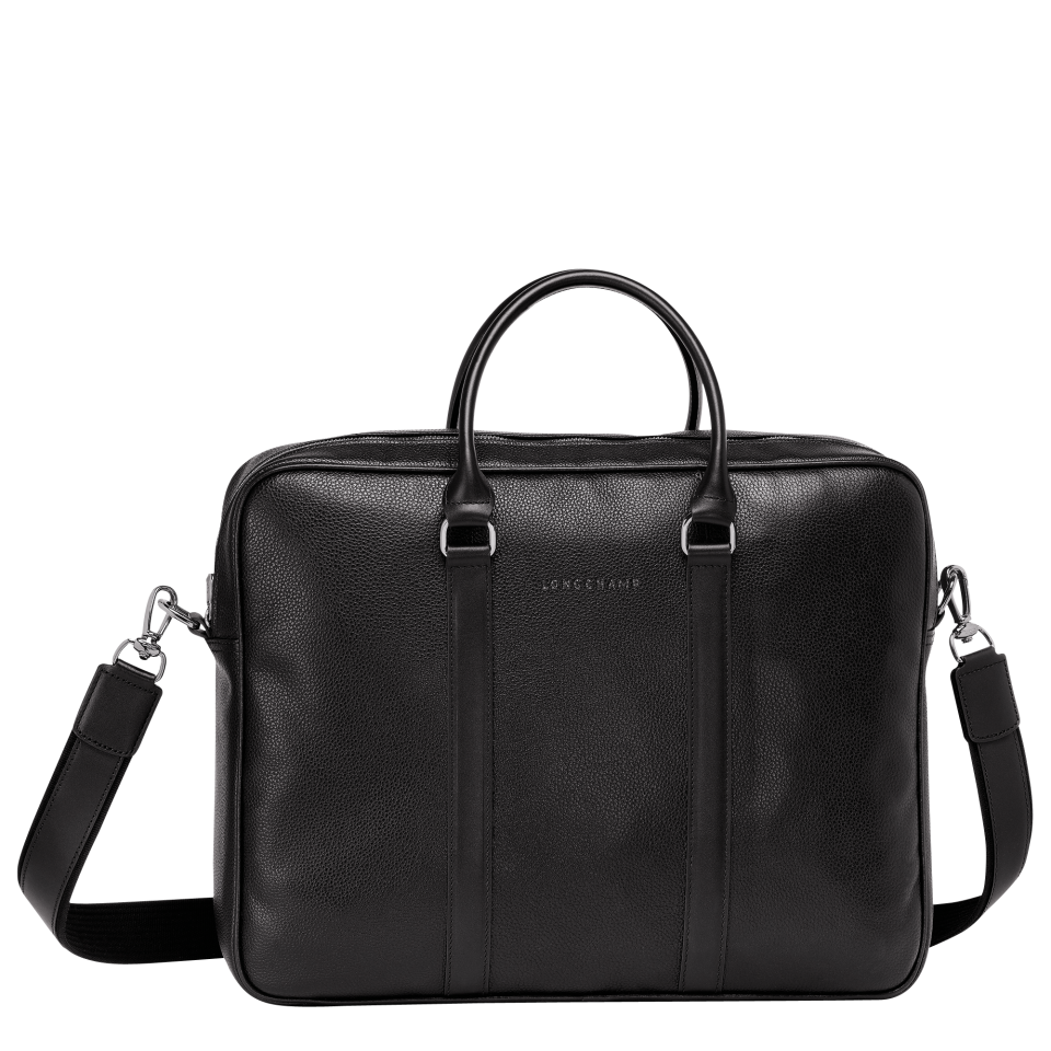 Le Foulonné M Briefcase Black - Leather