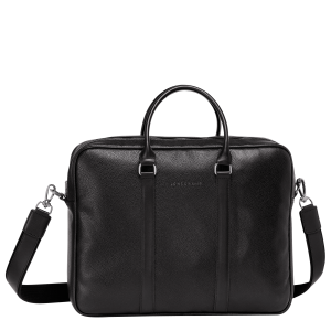 Le Foulonné M Briefcase Black – Leather