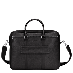 Le Foulonné M Briefcase Black – Leather