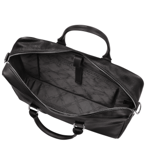 Le Foulonné M Briefcase Black – Leather