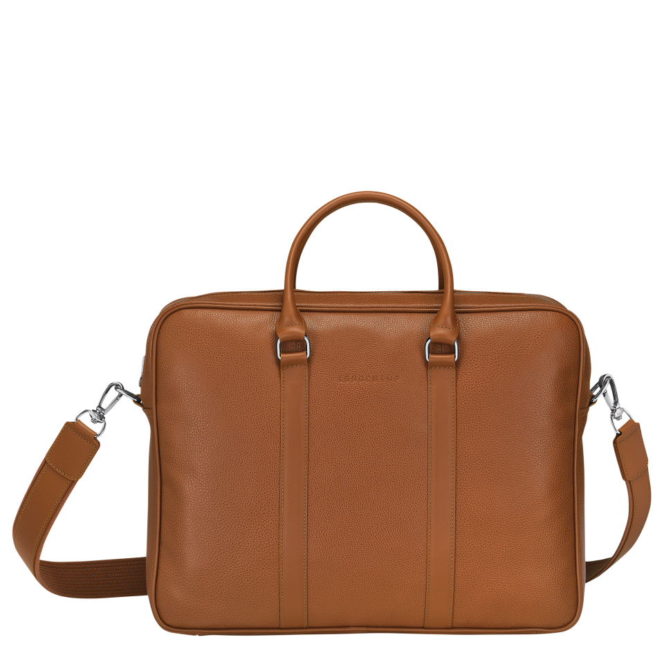 Le Foulonné M Briefcase Caramel - Leather