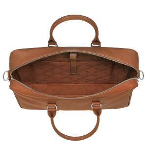 Le Foulonné M Briefcase Caramel – Leather