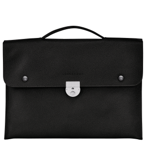 Le Foulonné S Briefcase Black – Leather